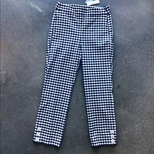 J. Crew women plaid pants white/navy